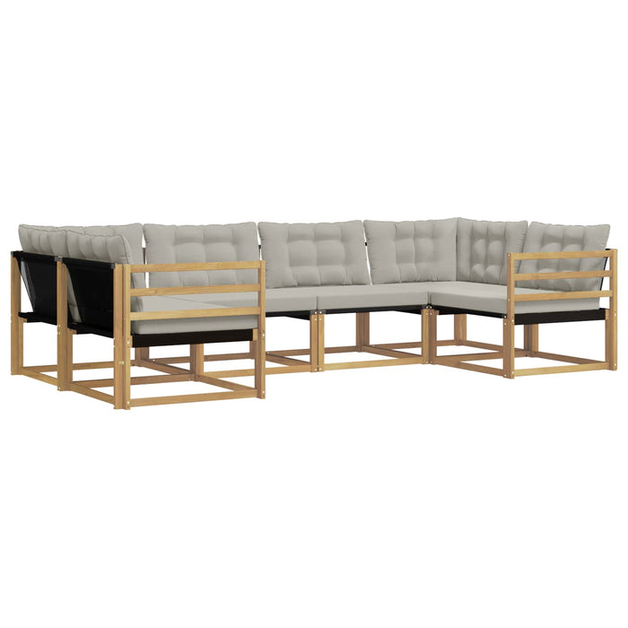 Set de canapele de exterior cu pernă 6 pcs Alb și gri deschis WALTI