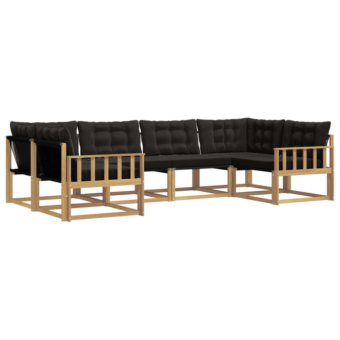 Set de canapele de exterior cu pernă 6 pcs Alb și negru WALTI