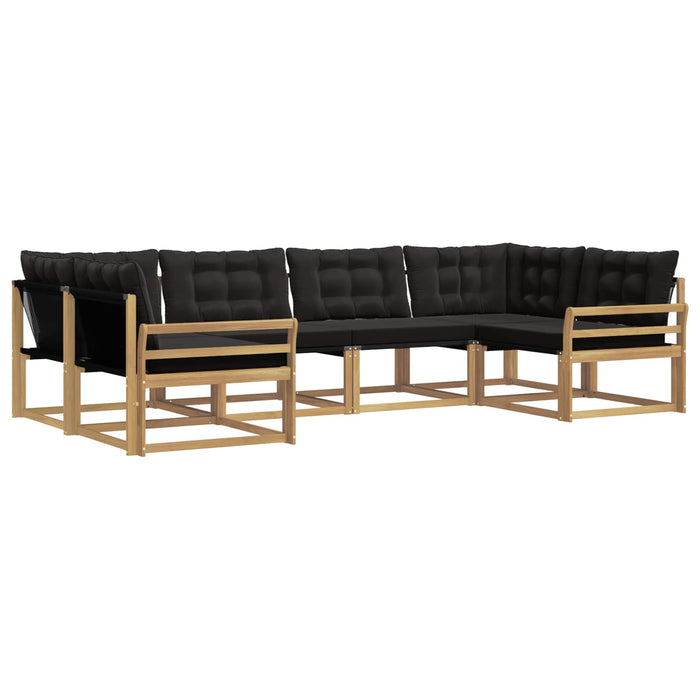 Set de canapele de exterior cu pernă 6 pcs Alb și negru WALTI