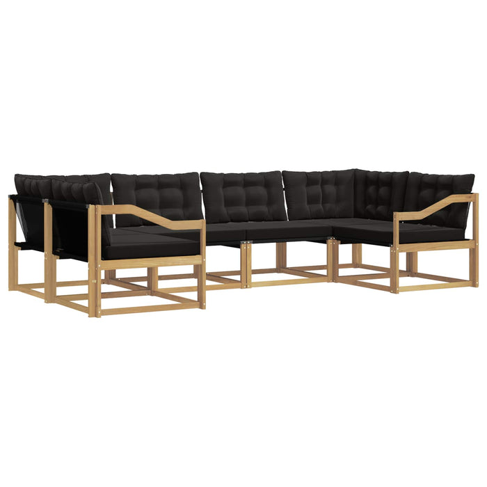 Set de canapele de exterior cu pernă 6 pcs Alb și negru WALTI