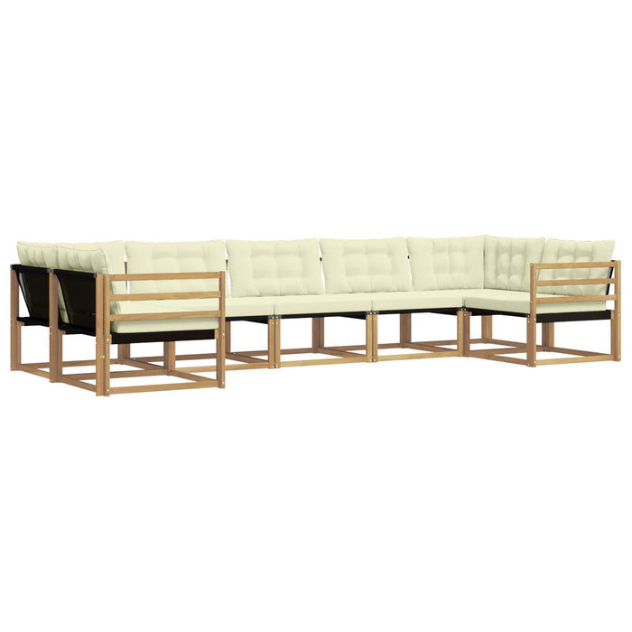Set de canapele de exterior cu pernă 7 pcs Alb și crem WALTI