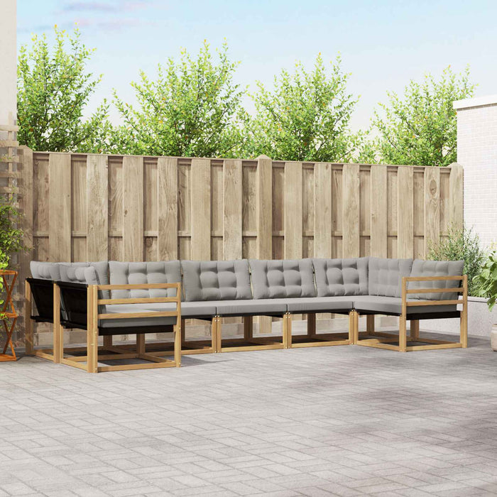 Set de canapele de exterior cu pernă 7 pcs Alb și gri deschis WALTI