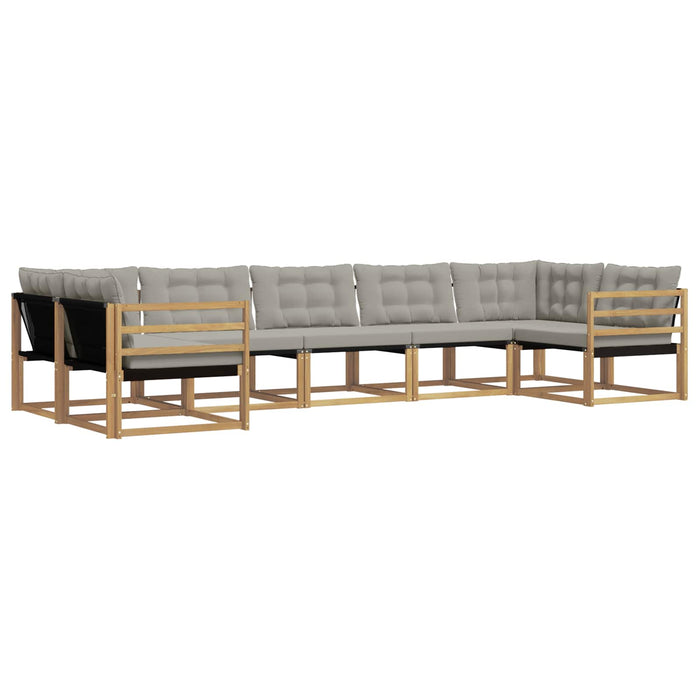 Set de canapele de exterior cu pernă 7 pcs Alb și gri deschis WALTI