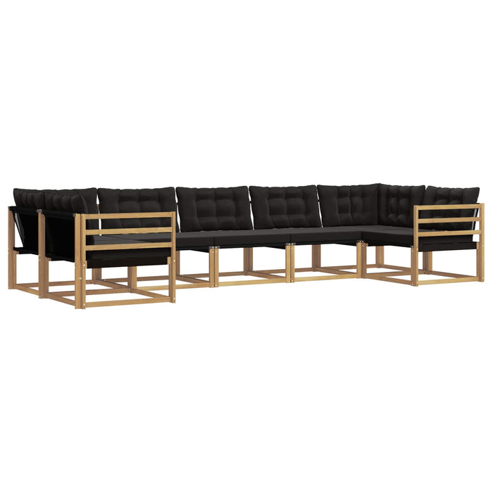 Set de canapele de exterior cu pernă 7 pcs Alb și negru WALTI