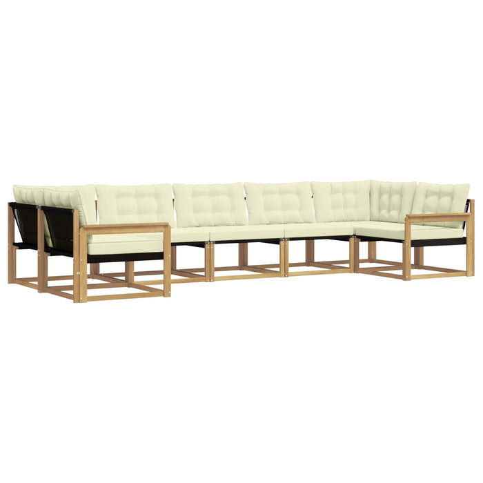 Set de canapele de exterior cu pernă 7 pcs Alb și crem WALTI