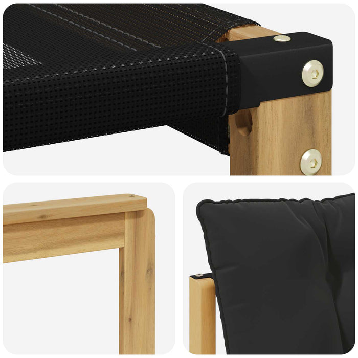 Set de canapele de exterior cu pernă 7 pcs Alb și negru WALTI