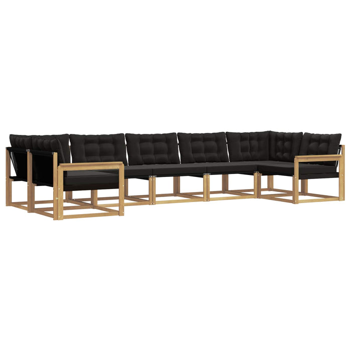 Set de canapele de exterior cu pernă 7 pcs Alb și negru WALTI