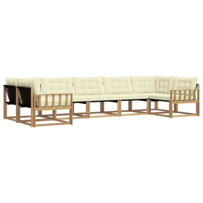Set de canapele de exterior cu pernă 7 pcs Alb și crem WALTI