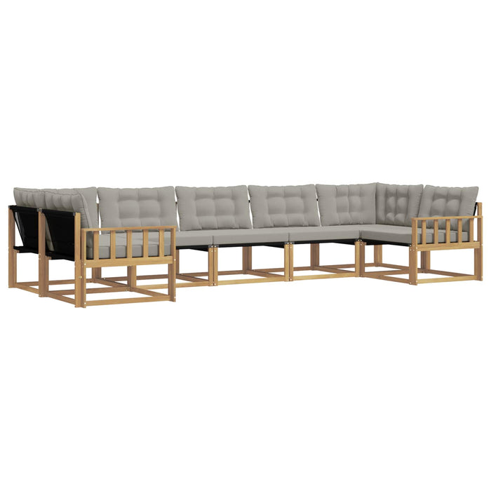 Set de canapele de exterior cu pernă 7 pcs Alb și gri deschis WALTI