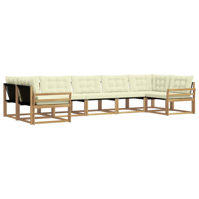 Set de canapele de exterior cu pernă 7 pcs Alb și crem WALTI