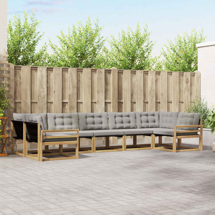 Set de canapele de exterior cu pernă 7 pcs Alb și gri deschis WALTI