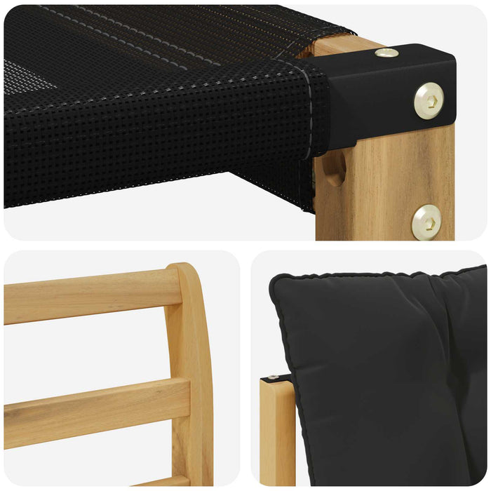 Set de canapele de exterior cu pernă 7 pcs Alb și negru WALTI
