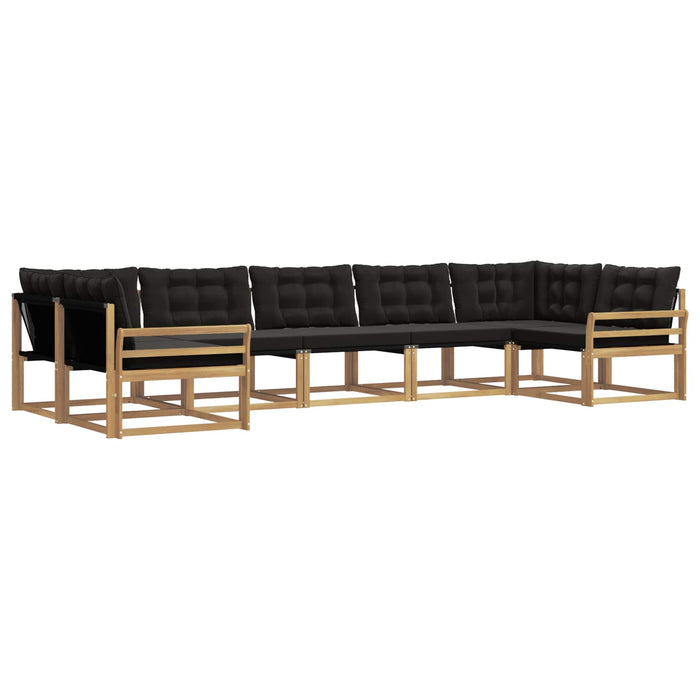Set de canapele de exterior cu pernă 7 pcs Alb și negru WALTI