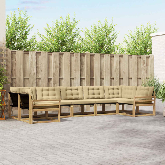 Set de canapele de exterior cu pernă 7 pcs Alb și Bej WALTI