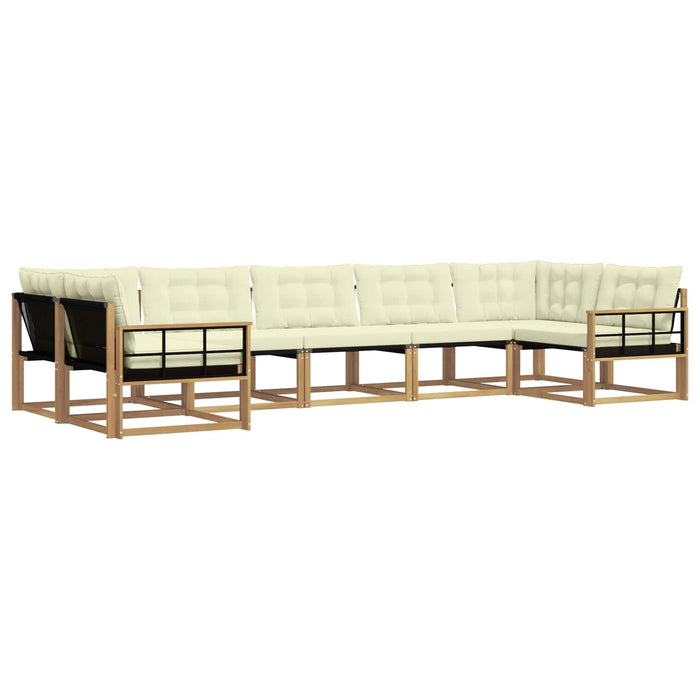 Set de canapele de exterior cu pernă 7 pcs Alb și crem WALTI