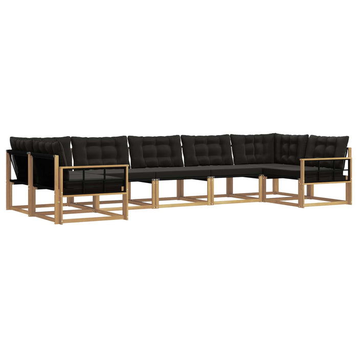 Set de canapele de exterior cu pernă 7 pcs Alb și negru WALTI