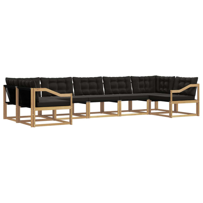 Set de canapele de exterior cu pernă 7 pcs Alb și negru WALTI