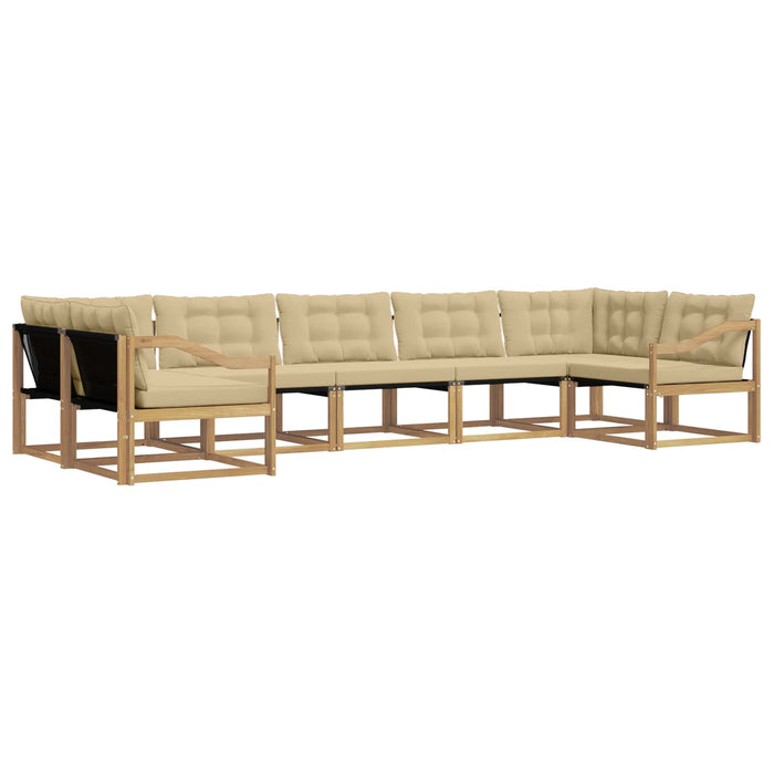 Set de canapele de exterior cu pernă 7 pcs Alb și Bej WALTI