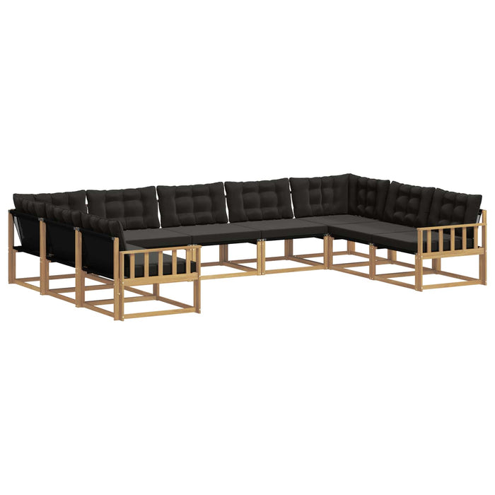 Set de canapele de exterior cu pernă 9 pcs Alb și negru WALTI