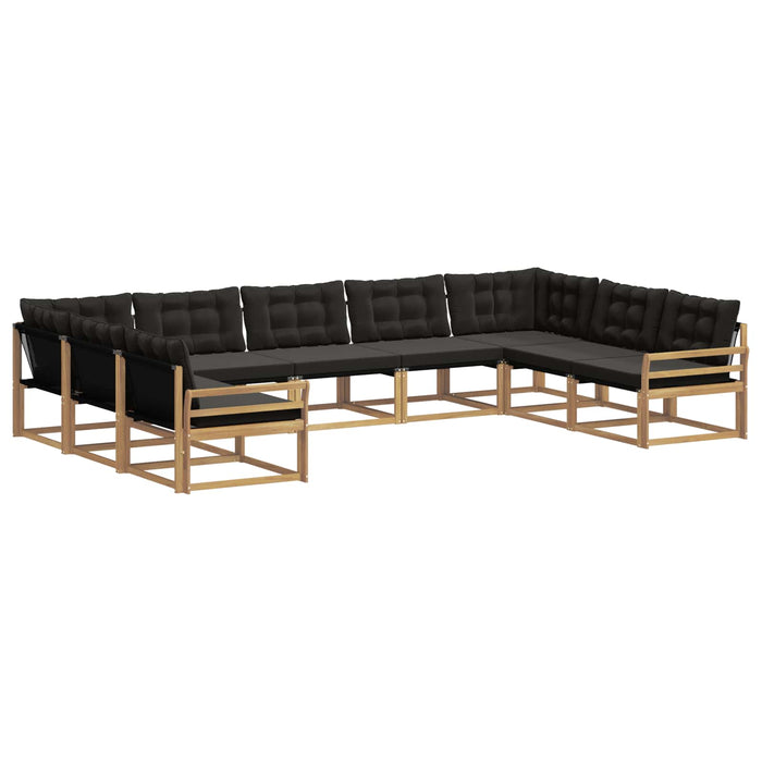 Set de canapele de exterior cu pernă 9 pcs Alb și negru WALTI