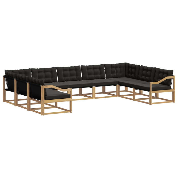 Set de canapele de exterior cu pernă 9 pcs Alb și negru WALTI