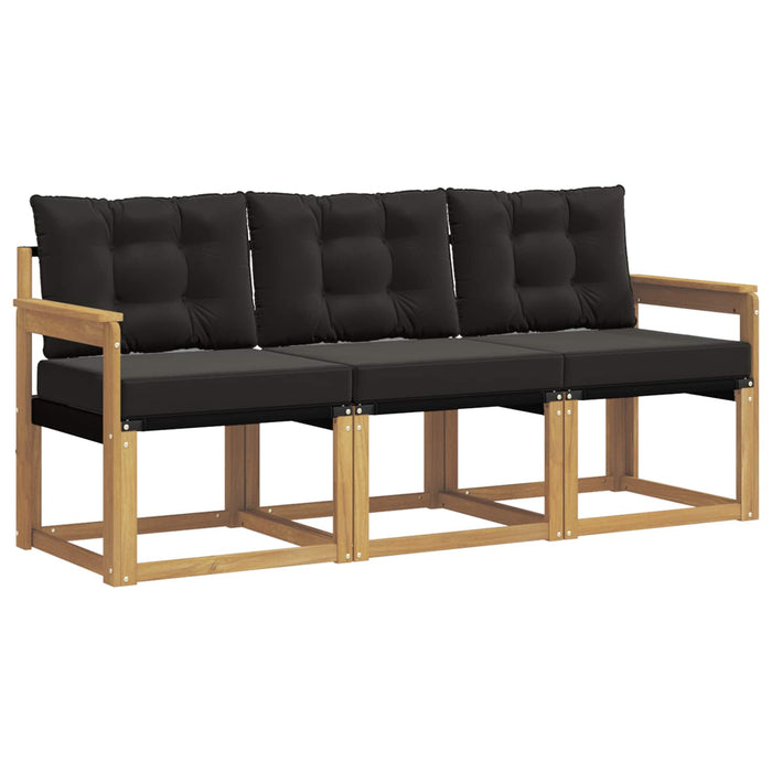 Set de canapele de exterior cu pernă 3 pcs Alb și negru - WALTI WALTI