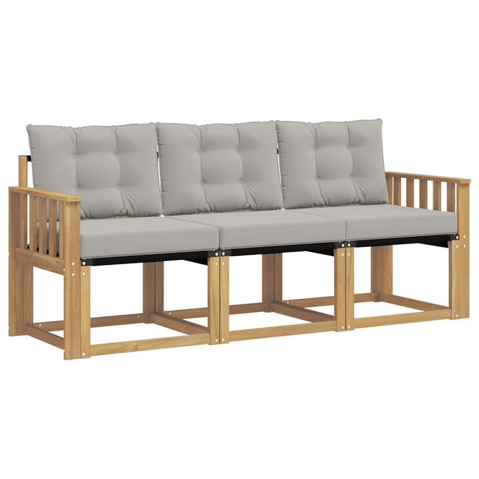 Set de canapele de exterior cu pernă 3 pcs Alb și gri deschis WALTI