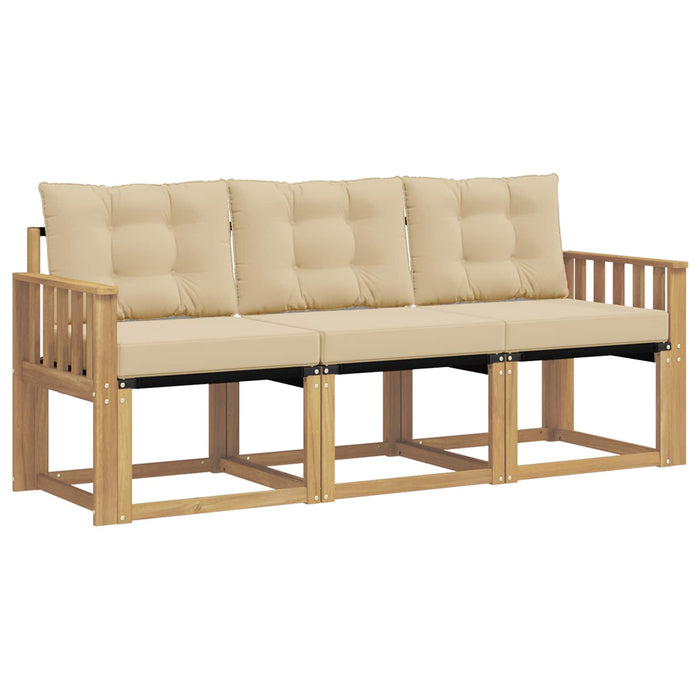 Set de canapele de exterior cu pernă 3 pcs Alb și Bej WALTI