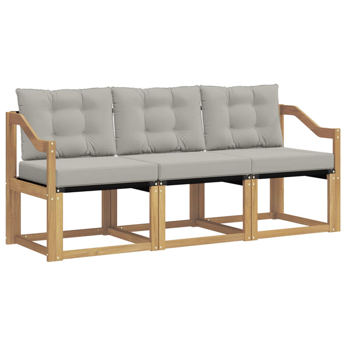 Set de canapele de exterior cu pernă 3 pcs Alb și gri deschis WALTI