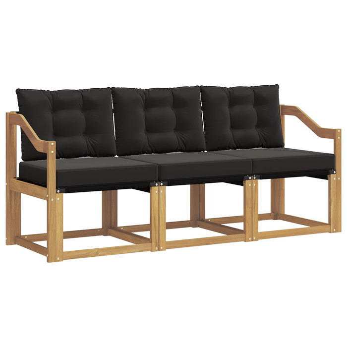 Set de canapele de exterior cu pernă 3 pcs Alb și negru WALTI