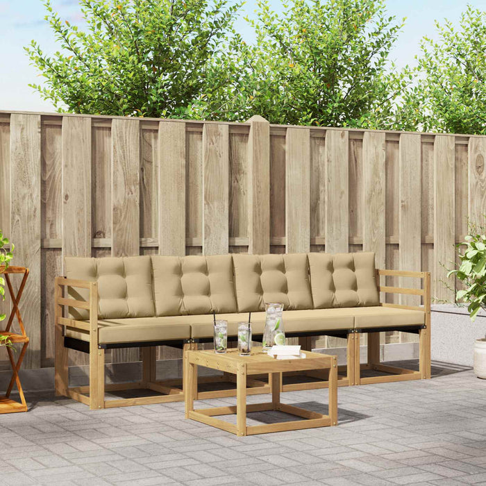 Set de canapele de exterior cu pernă 5 pcs Alb și Bej WALTI