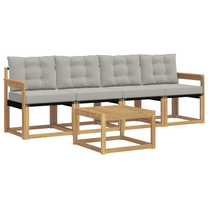 Set de canapele de exterior cu pernă 5 pcs Alb și gri deschis WALTI