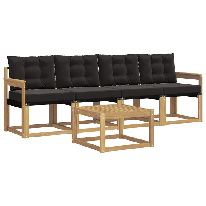 Set de canapele de exterior cu pernă 5 pcs Alb și negru WALTI