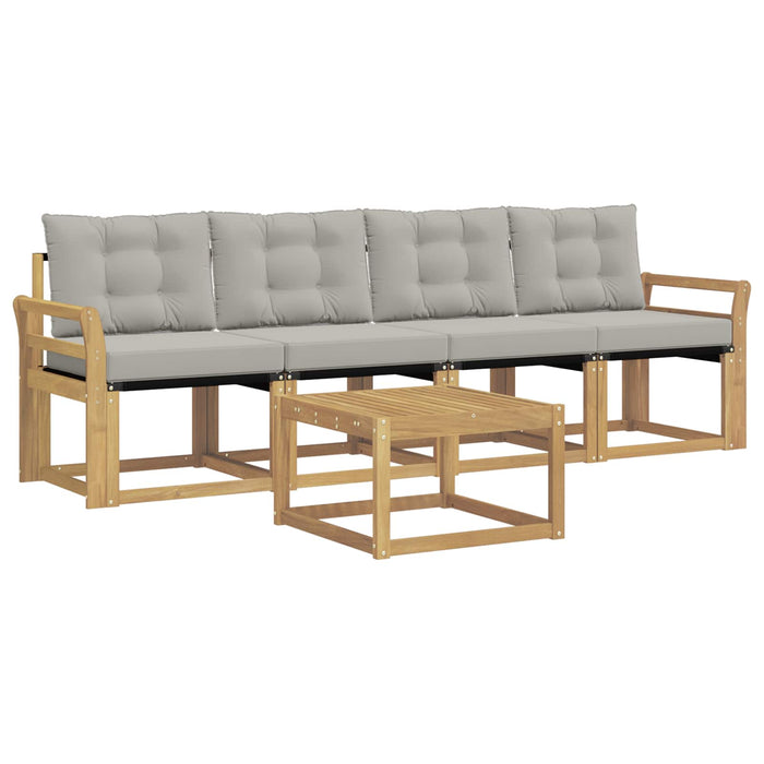 Set de canapele de exterior cu pernă 5 pcs Alb și gri deschis WALTI