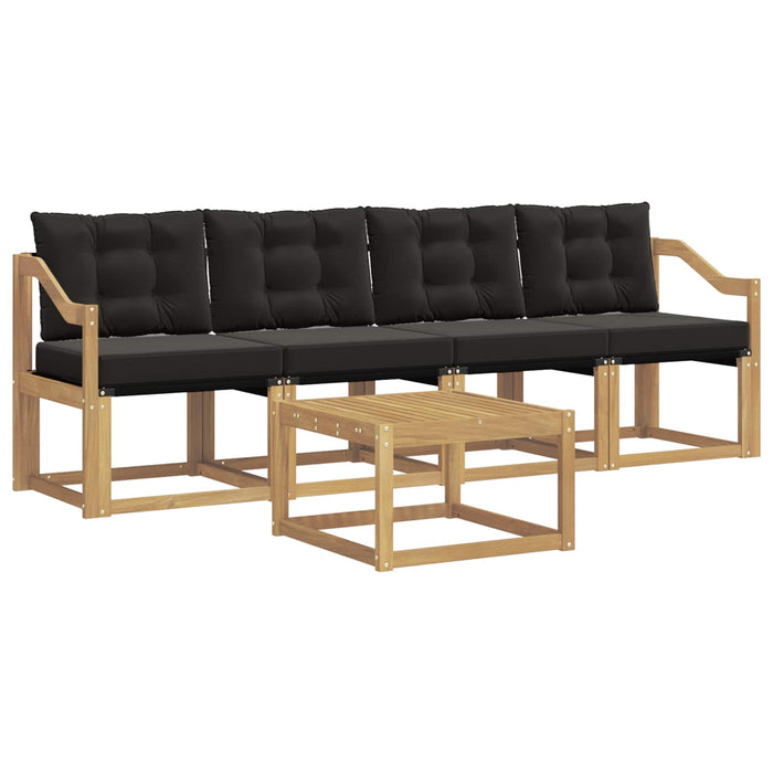 Set de canapele de exterior cu pernă 5 pcs Alb și negru WALTI