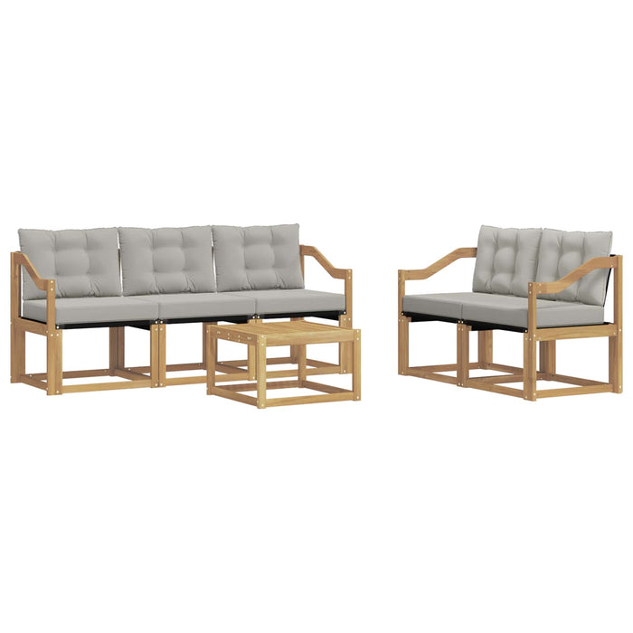 Set de canapele de exterior cu pernă 6 pcs Alb și gri deschis WALTI