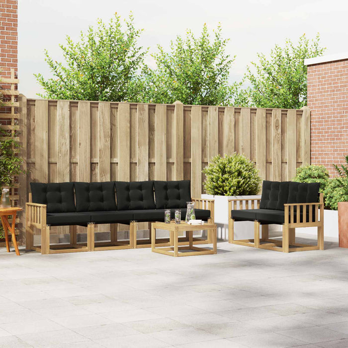 Set de canapele de exterior cu pernă 7 pcs Alb și negru WALTI