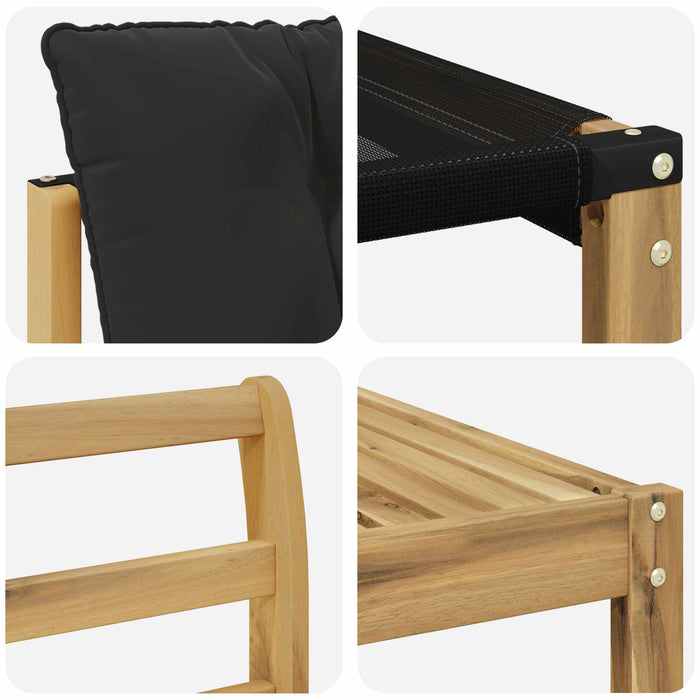 Set de canapele de exterior cu pernă 7 pcs Alb și negru WALTI