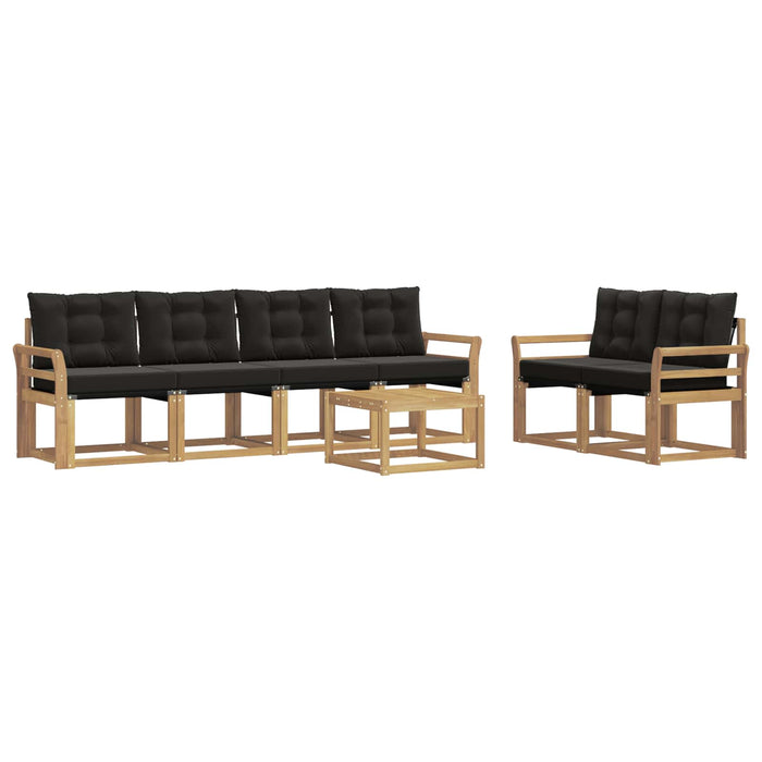 Set de canapele de exterior cu pernă 7 pcs Alb și negru WALTI