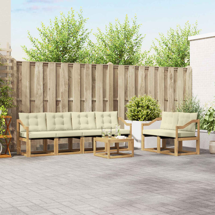 Set de canapele de exterior cu pernă 7 pcs Alb și crem WALTI