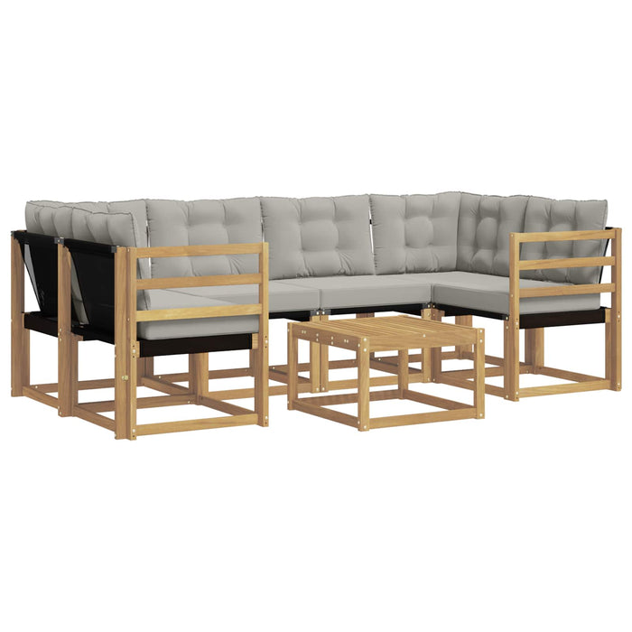 Set de canapele de exterior cu pernă 7 pcs Alb și gri deschis WALTI