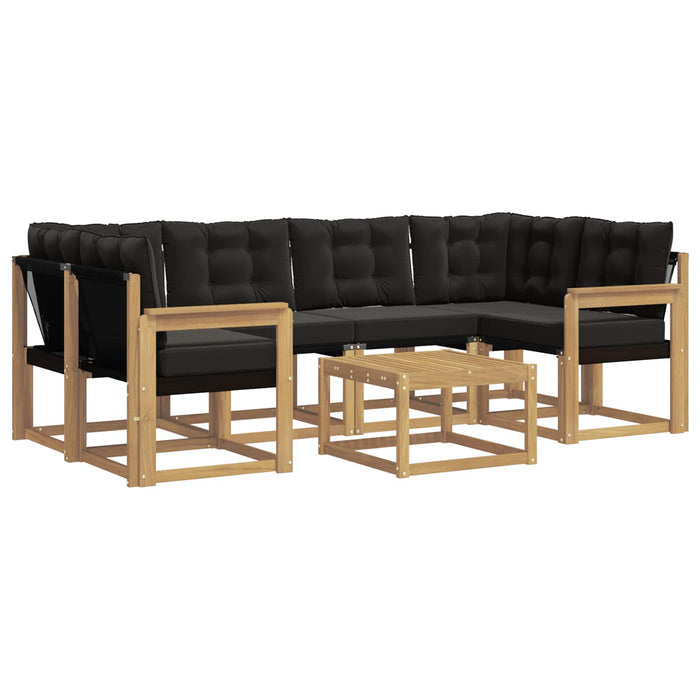Set de canapele de exterior cu pernă 7 pcs Alb și negru WALTI