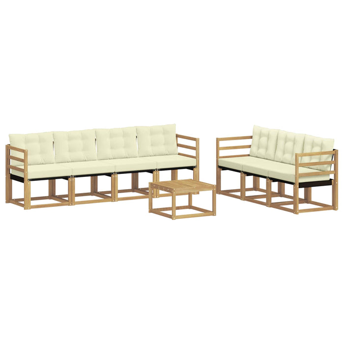 Set de canapele de exterior cu pernă 8 pcs Alb și crem WALTI