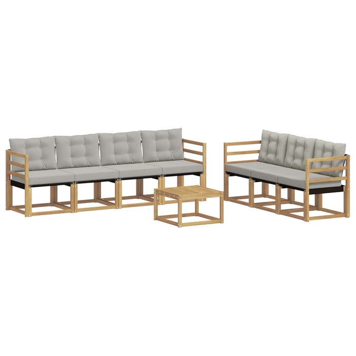 Set de canapele de exterior cu pernă 8 pcs Alb și gri deschis WALTI
