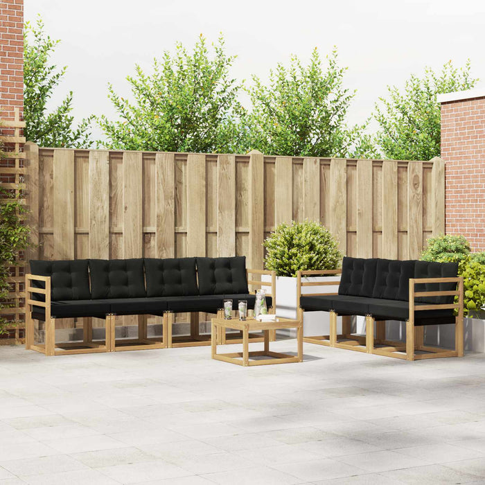 Set de canapele de exterior cu pernă 8 pcs Alb și negru WALTI