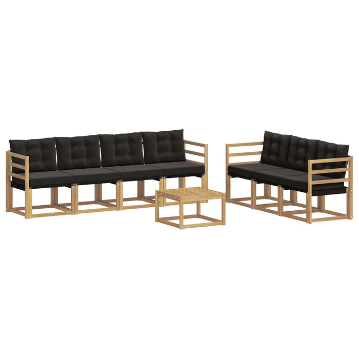 Set de canapele de exterior cu pernă 8 pcs Alb și negru WALTI