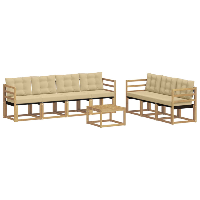 Set de canapele de exterior cu pernă 8 pcs Alb și Bej WALTI