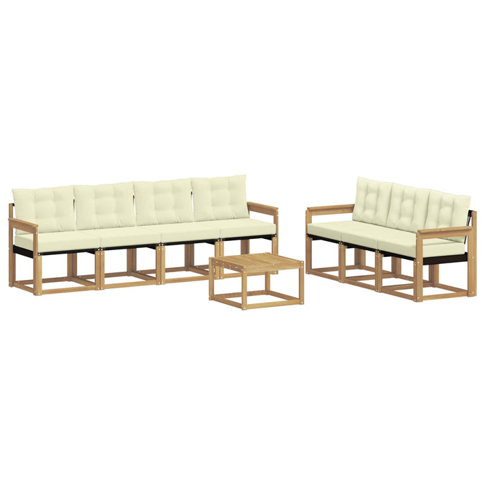 Set de canapele de exterior cu pernă 8 pcs Alb și crem WALTI