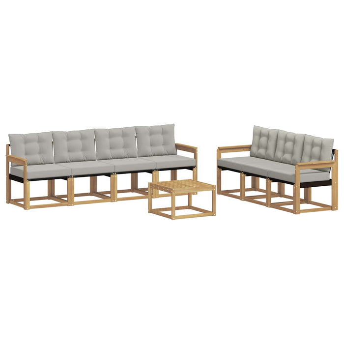 Set de canapele de exterior cu pernă 8 pcs Alb și gri deschis WALTI