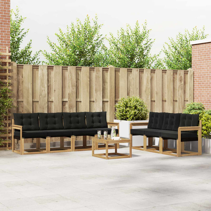 Set de canapele de exterior cu pernă 8 pcs Alb și negru WALTI